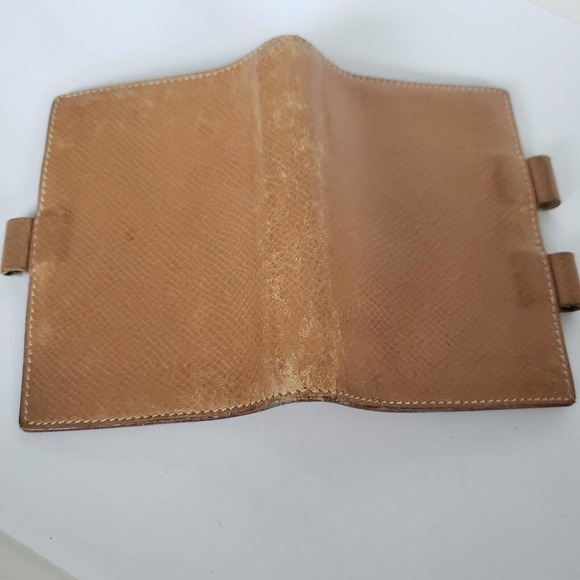 HERMES Agenda Mini Small Veau Epsom Tan Brown Leather Notebook Cover Authentic - Picture 6 of 9